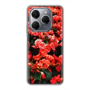 Чехлы с Цветами для TECNO Spark 20 Pro (VPrint) (Цветы красные)