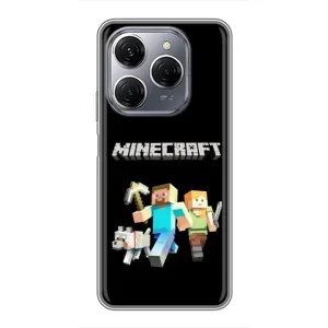 Чехол Майнкрафт на TECNO Spark 20 Pro (AlphaPrint) Minecraft (герои Minecraft)