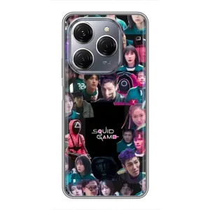 Чехол Гра в кальмара для TECNO Spark 20 Pro (Коллаж Игра кальмара)