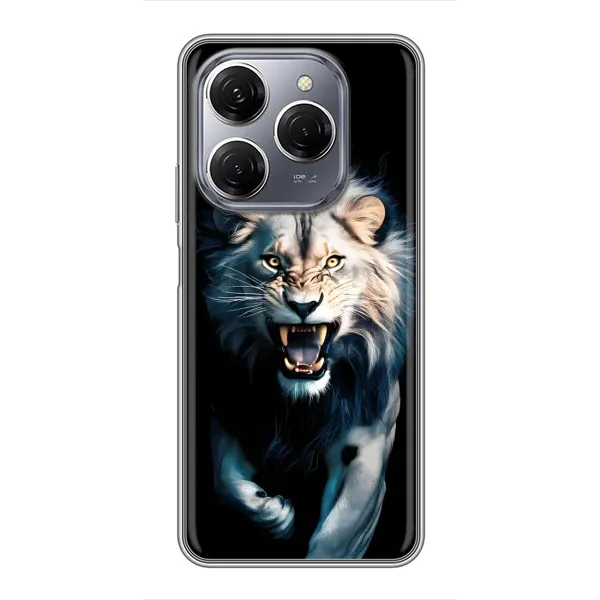 Чехол с принтом «Лев в темноте» для TECNO Spark 20 Pro