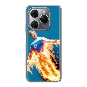 Чехол с принтом Фантастическая четверка для TECNO Spark 20 Pro (Человек-факел в огне)