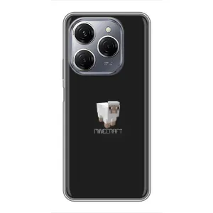 Чехол Майнкрафт на TECNO Spark 20 Pro (AlphaPrint) Minecraft (Овечка Майнкрафт)