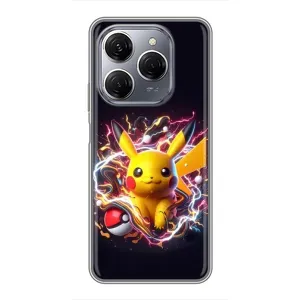 Чохол з Пікачу на TECNO Spark 20 Pro (Пікачу з м'ячем)