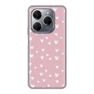 Чохол з розовим принтом для TECNO Spark 20 Pro (Сердечки на рожевому)