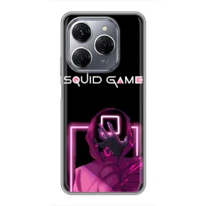 Чехол Гра в кальмара для TECNO Spark 20 Pro (Неоновый охранник игры)