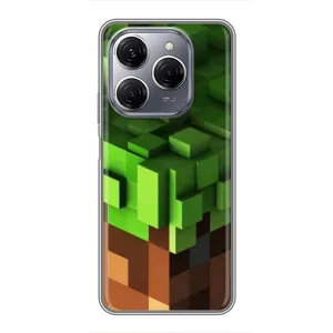 Чехол Майнкрафт на TECNO Spark 20 Pro (AlphaPrint) Minecraft (текстура Майнкрафт)