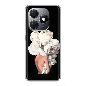 Чехлы (ART) Цветы на TECNO Spark 20 (VPrint) (Білі квіти)