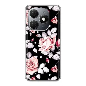 Чохли з квітами для TECNO Spark 20 (VPrint) (Квіти на чорному)