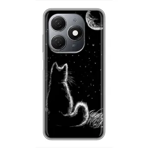 Чохол з принтом для TECNO Spark 20 (AlphaPrint) Модні коти (Котик і місяць)