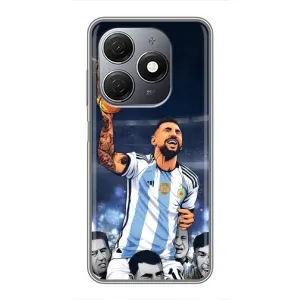 Чехлы для TECNO Spark 20 (Leo чемпион) (AlphaPrint) (Месси с кубком)