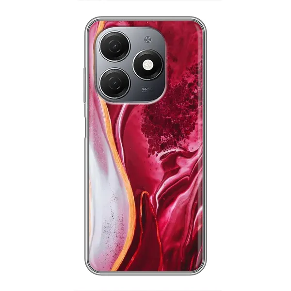Чехол с принтом «Мрамор красный» для TECNO Spark 20