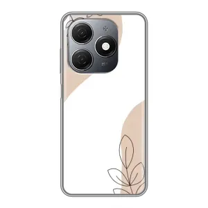 Силиконовый чехол с принтом в цветах на TECNO Spark 20 (Нюдовая веточка абстракция)