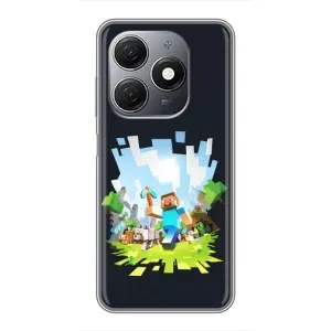Чехол Майнкрафт на TECNO Spark 20 (AlphaPrint) Minecraft (персонажи Minecraft)