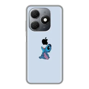 Чехол с принтом Стич на TECNO Spark 20 (Stitch apple)