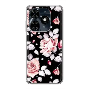 Чохли з квітами для TECNO Spark 20c (VPrint) (Квіти на чорному)