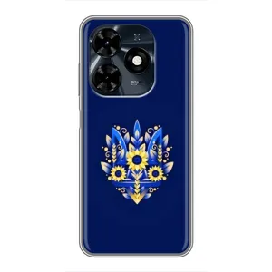 Чехлы для TECNO Spark 20c  Укр. Символика (AlphaPrint) (Цветочный Герб)