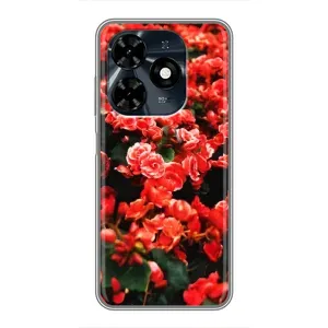 Чохли з квітами для TECNO Spark 20c (VPrint) (Квіти червоні)