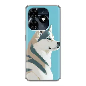 Чохол з Хаскі TECNO Spark 20c - (AlphaPrint) (Хаскі арт)