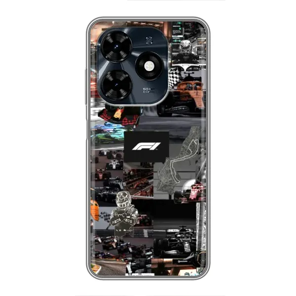 Чехол с принтом «Гоночный коллаж Ф1» для TECNO Spark 20c Чехол с принтом «Гоночный коллаж Ф1» для TECNO Spark 20c