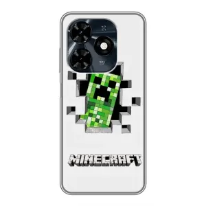 Чехол Майнкрафт на TECNO Spark 20c (AlphaPrint) Minecraft (крипер Майнкрафт)