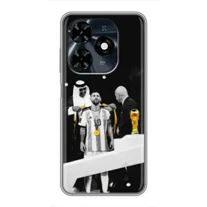 Чехлы для TECNO Spark 20c (Leo чемпион) (AlphaPrint) (Месси в накидке)
