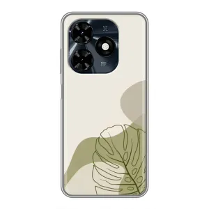 Силиконовый чехол с принтом в цветах на TECNO Spark 20c (Зеленая монстера дизайн)
