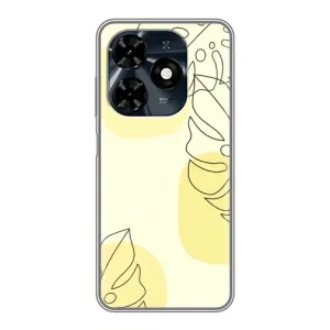 Силиконовый чехол с принтом в цветах на TECNO Spark 20c (Желтая монстера арт)