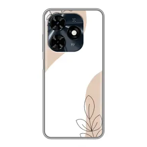 Силиконовый чехол с принтом в цветах на TECNO Spark 20c (Нюдовая веточка абстракция)