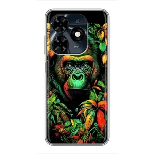 Чохол з Мавпами TECNO Spark 20c - (AlphaPrint) (Мавпа в квітах)