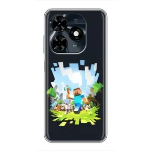 Чехол Майнкрафт на TECNO Spark 20c (AlphaPrint) Minecraft (персонажи Minecraft)