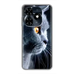 Чохли з Котиками для TECNO Spark 20c (VPrint) (Сірий Кіт)