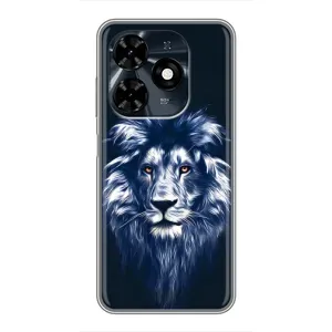 Чохол з картинкою ЛЕВ для TECNO Spark 20c (VPrint) (Синій Лев)