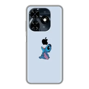 Чехол с принтом Стич на TECNO Spark 20c (Stitch apple)