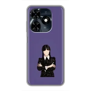 Чохли Венсдей на TECNO Spark 20c Уенсдей (AlphaPrint) (Венздей у чорному)