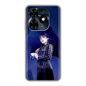Чохли Венсдей на TECNO Spark 20c Уенсдей (AlphaPrint) (Венздей з парасолькою)
