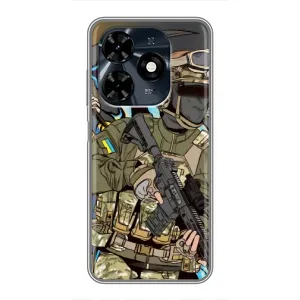 Чехлы с картинкой ЗСУ для TECNO Spark 20c (AlphaPrint) (Воин ВСУ)