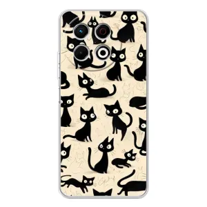 Чохол з малюнком кіт на TECNO Spark 30 Pro (Чорні коти)