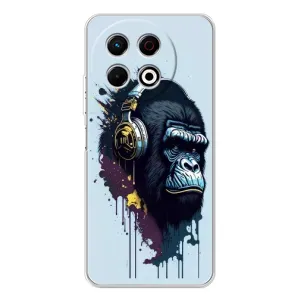 Чохол з Мавпами TECNO Spark 30 Pro - (AlphaPrint) (Горила в навушниках)