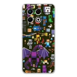 Чохол Майнкрафт на TECNO Spark 30 Pro (AlphaPrint) Minecraft (Колаж Майнкрафт)