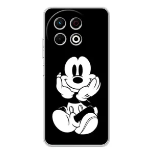 Эксклюзивный чехол для TECNO Spark 30 Pro (AlphaPrint - Мультяшные) (Микки на черном)
