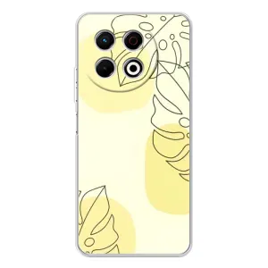 Силиконовый чехол с принтом в цветах на TECNO Spark 30 Pro (Желтая монстера арт)