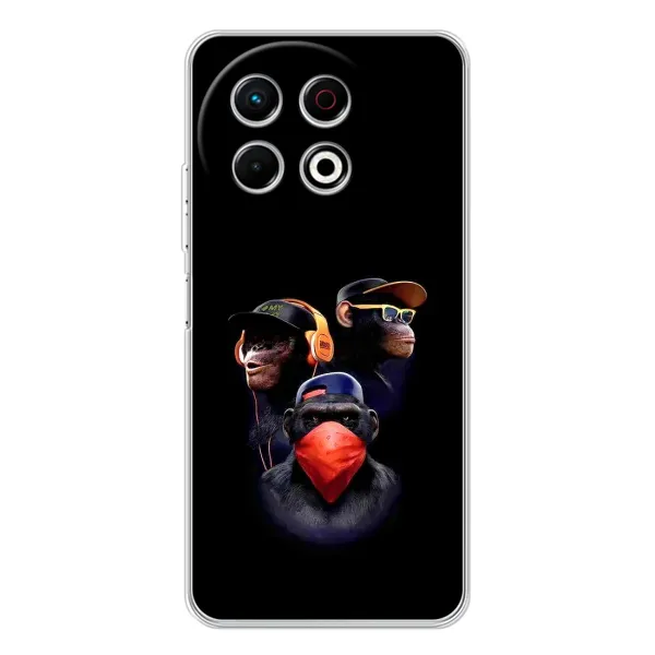 Чехол с принтом «Три обезьяны» для TECNO Spark 30 Pro