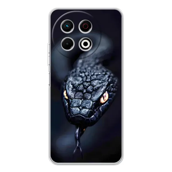 Чехол с принтом «Черная змея» для TECNO Spark 30 Pro