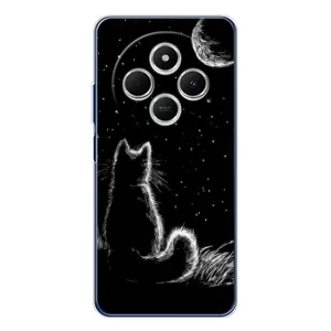 Чохол з принтом для Tecno Spark 30C (AlphaPrint) Модні коти (Котик і місяць)
