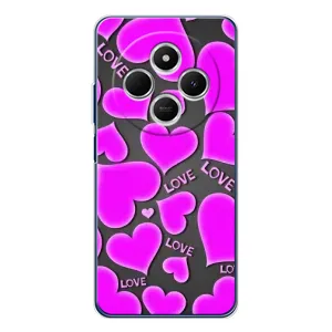 Чехлы для любимой на Техно Спарк 30С (VPrint) (Pink hearts)