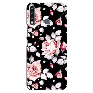 Чехлы с Цветами для TECNO Spark 4 (VPrint) (Цветочки на черном)