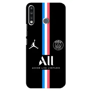 Чехлы PSG для TECNO Spark 4 (AlphaPrint) (футболка ПСЖ)