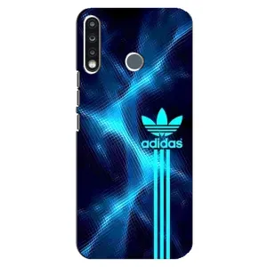 Чехлы Адидас для TECNO Spark 4 (AlphaPrint) (Синий Адидас)