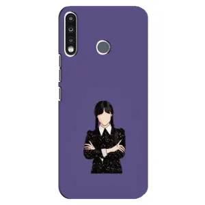 Чехлы Венсдей на TECNO Spark 4 Уэнсдей (AlphaPrint) (Уэнздей в черном)