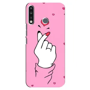 Чехол с принтом для TECNO Spark 4 (AlphaPrint - Знак сердечка)